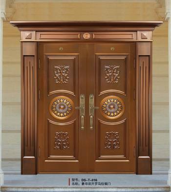 Luxury single open copper door
